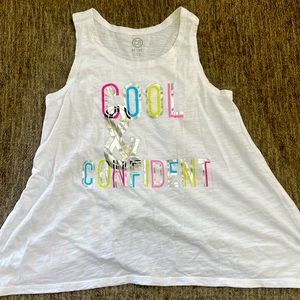 White no sleeve shirt for kids in large 10-12